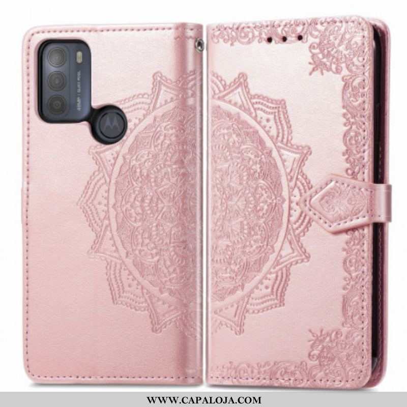 Capa Flip Para Moto G50 Mandala Idade Média