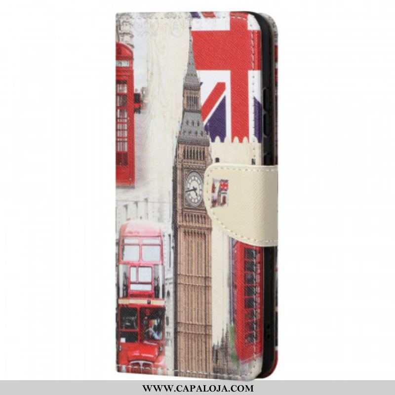 Capa Flip Para Moto G71 5G Vida Em Londres