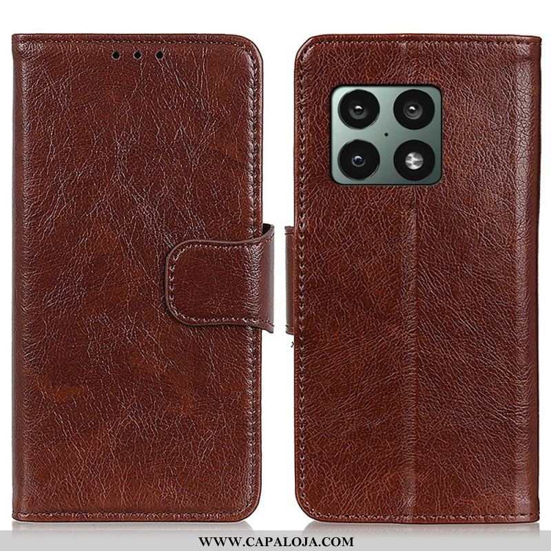 Capa Flip Para OnePlus 10 Pro 5G Couro Napa Rachado