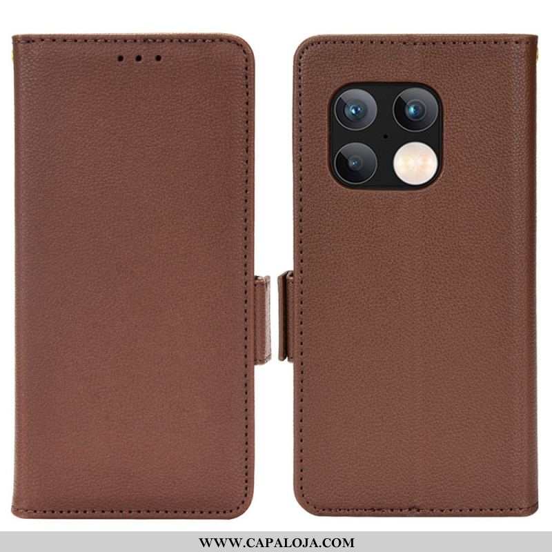 Capa Flip Para OnePlus 10 Pro 5G De Couro Flap Double Litchi Novas Cores