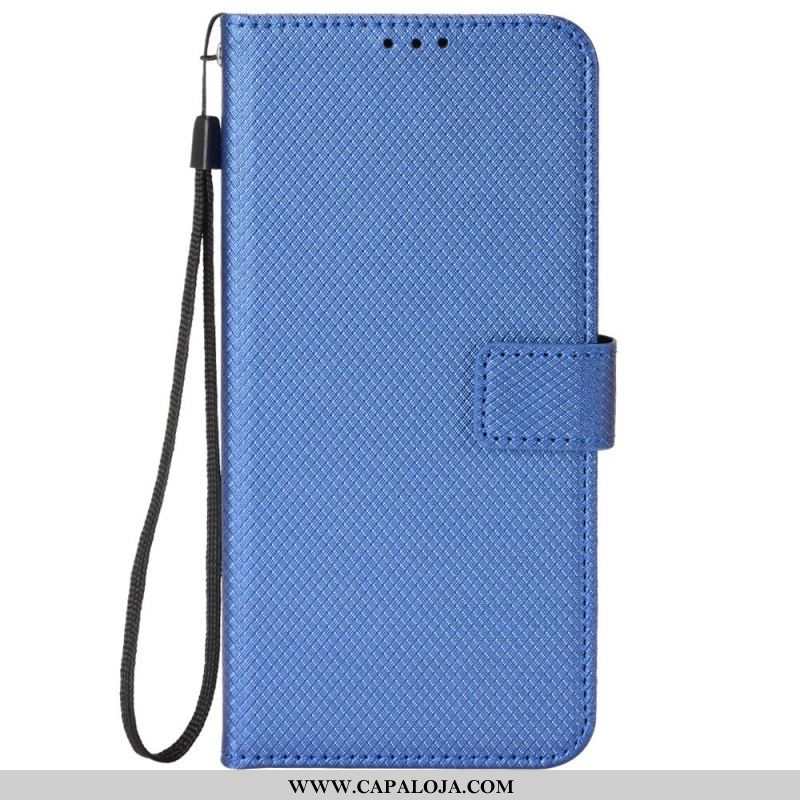 Capa Flip Para OnePlus 10T 5G De Cordão Couro Falso Estiloso Com Tiras