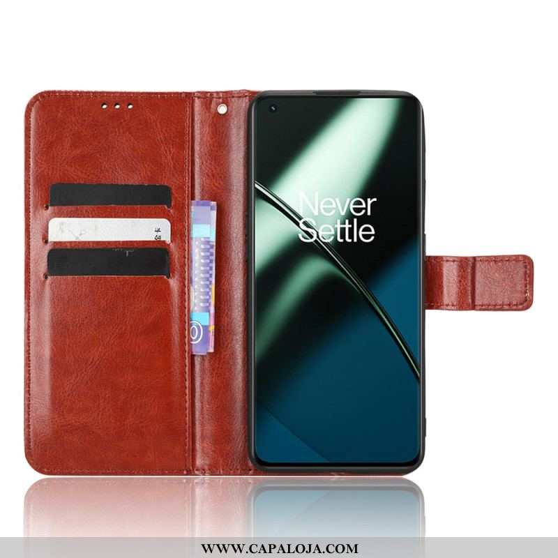 Capa Flip Para OnePlus 11 5G Couro Falso Chamativo