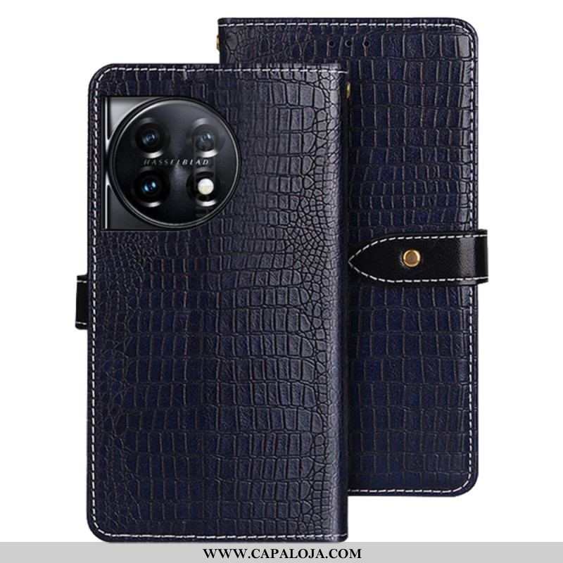 Capa Flip Para OnePlus 11 5G Crocodilo Idewei