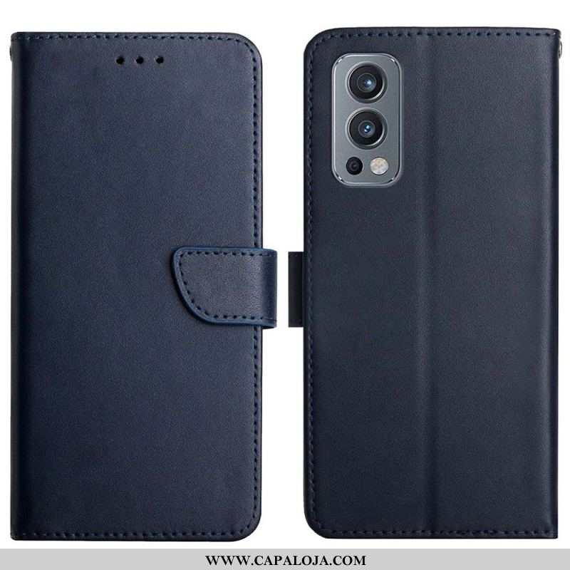 Capa Flip Para OnePlus Nord 2 5G Couro Napa Genuíno