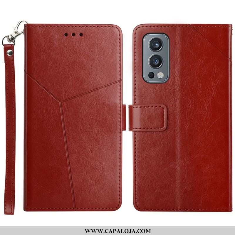 Capa Flip Para OnePlus Nord 2 5G Estilo Couro Geo Y Design