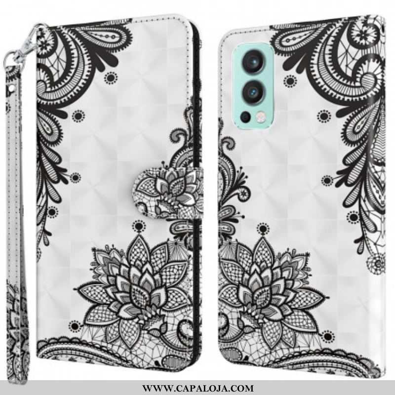 Capa Flip Para OnePlus Nord 2 5G Renda Chique