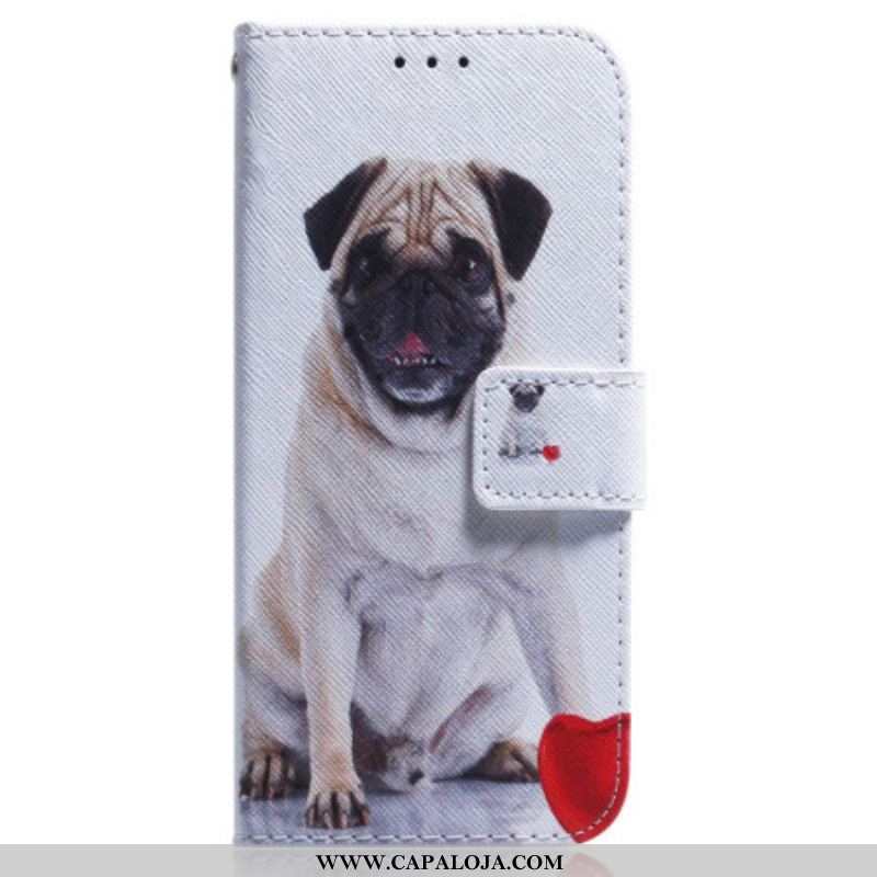 Capa Flip Para OnePlus Nord 2T 5G De Cordão Cão Pug Strappy