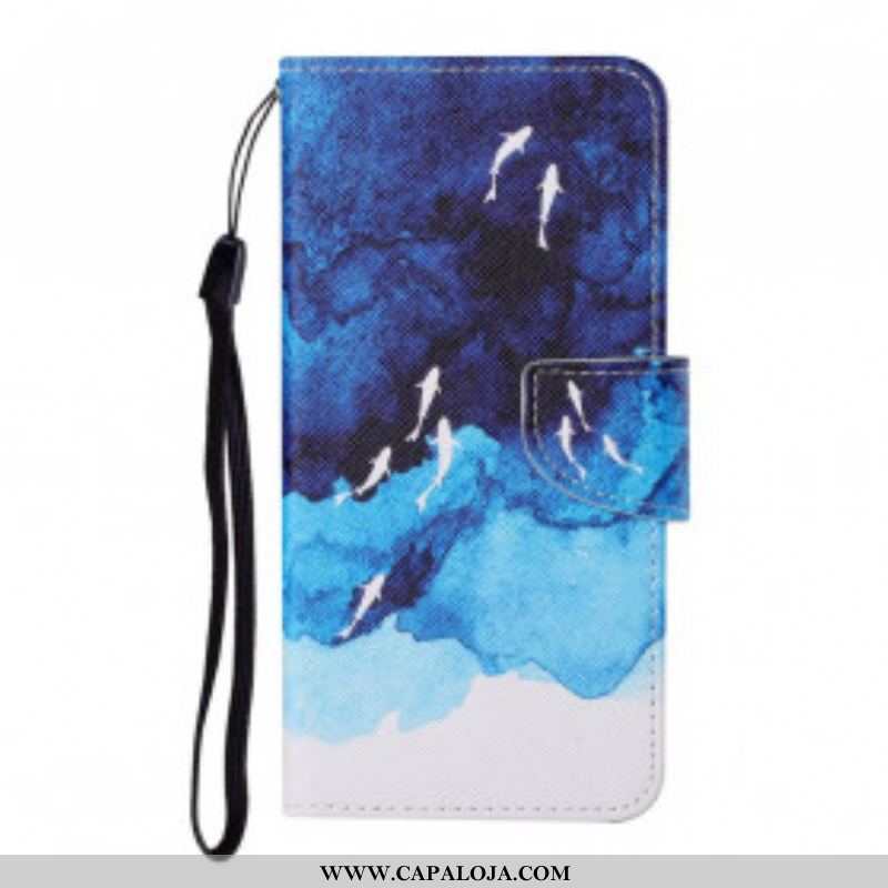 Capa Flip Para Oppo A15 Mar Com Tanga