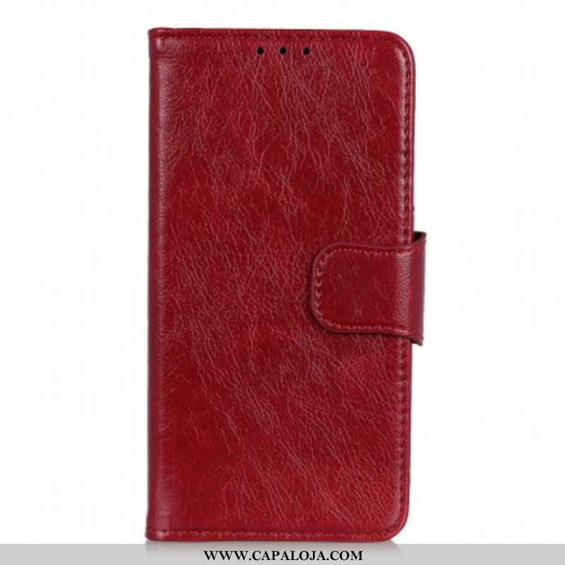 Capa Flip Para Oppo A54 5G / A74 5G Couro Napa Rachado