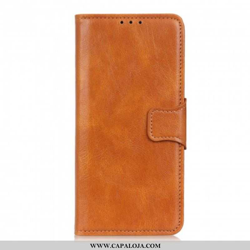 Capa Flip Para Oppo A54 5G / A74 5G Fecho Reversível Efeito Couro