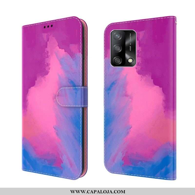 Capa Flip Para Oppo A74 4G Aquarela