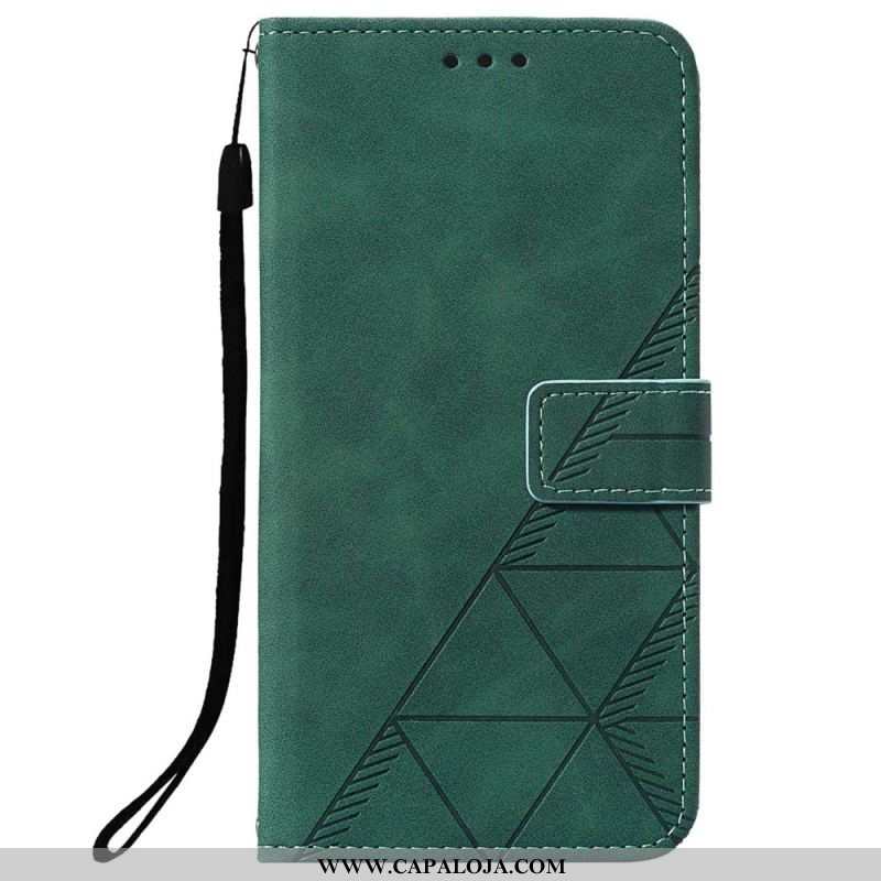 Capa Flip Para Oppo A94 5G Couro Sintético Com Alça