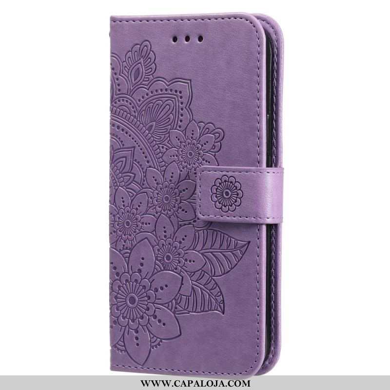 Capa Flip Para Oppo Find X5 Lite Mandala Com Cordão