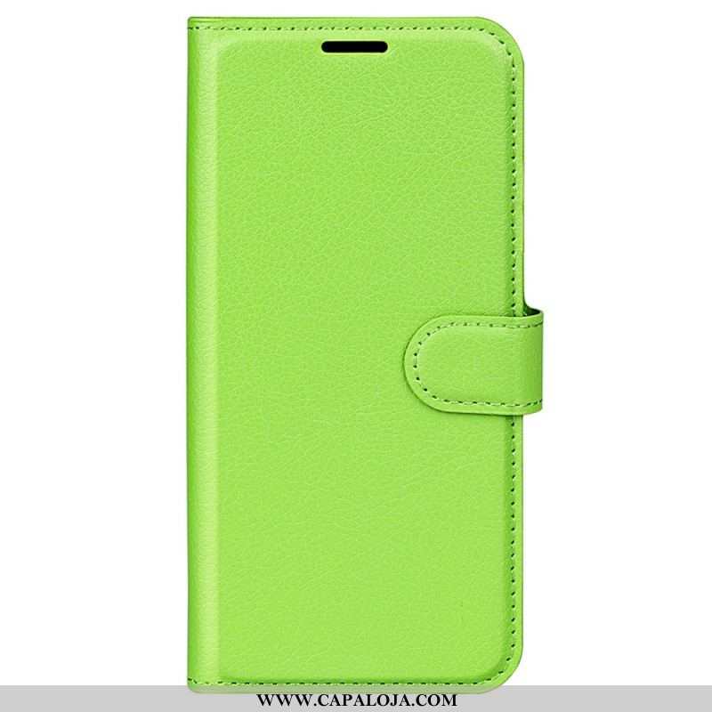 Capa Flip Para Oppo Find X5 Pro Couro Sintético De Lichia Clássico