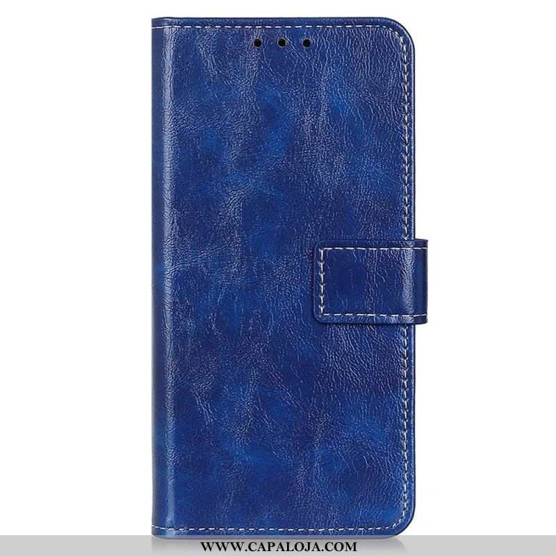 Capa Flip Para Oppo Reno 7 Envernizado Com Costuras