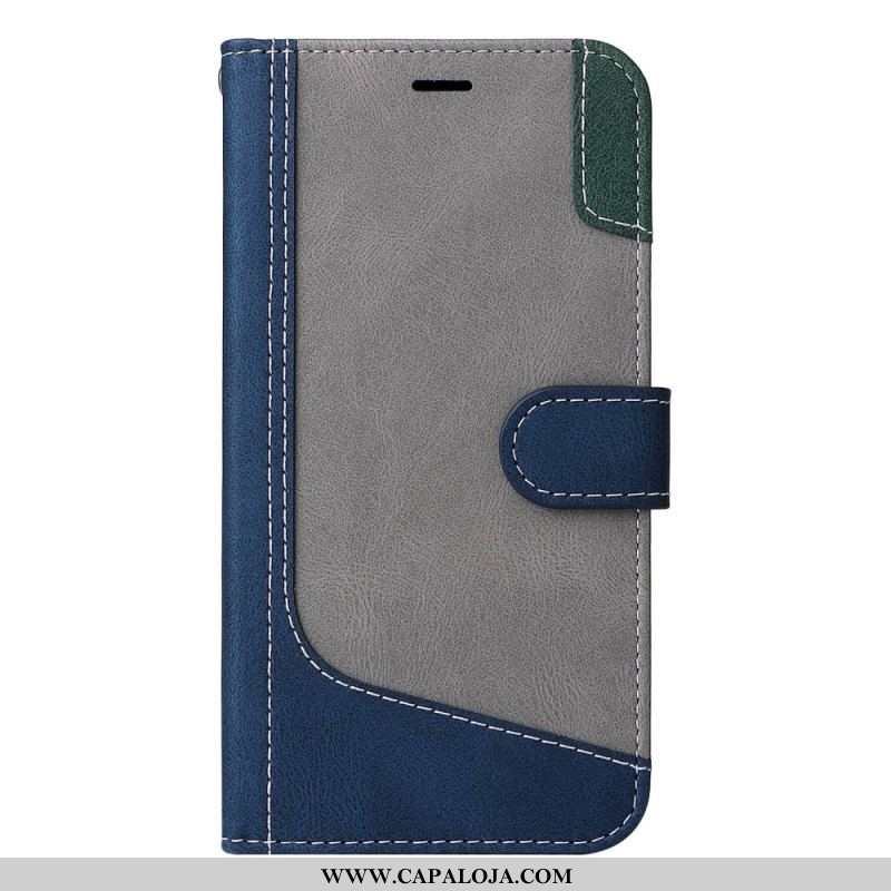 Capa Flip Para Oppo Reno 8 De Cordão Cinta Tricolor