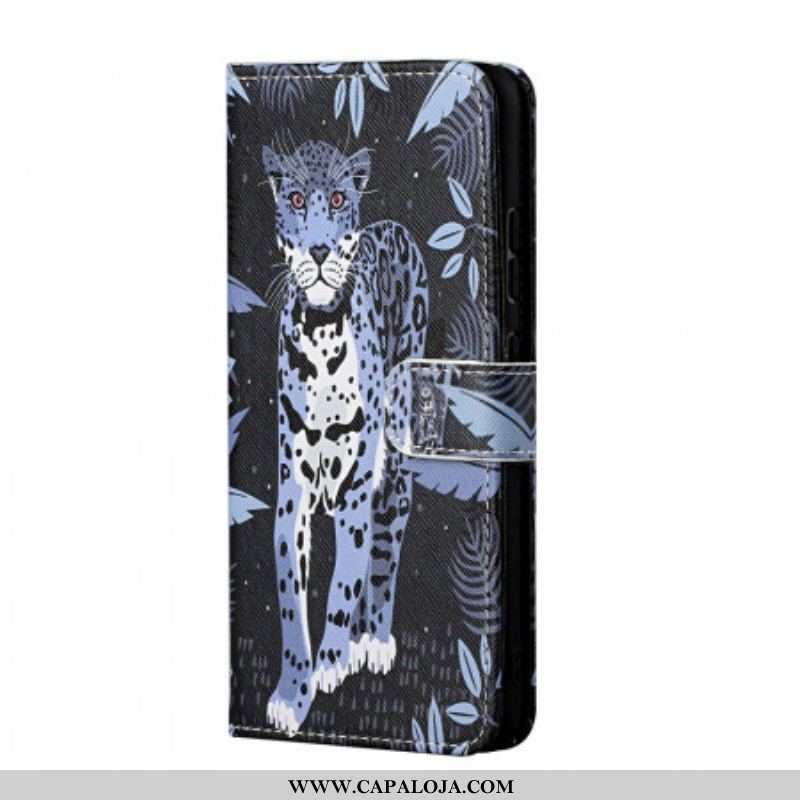 Capa Flip Para Samsung Galaxy A13 5G / A04s De Cordão Leopardo Strappy