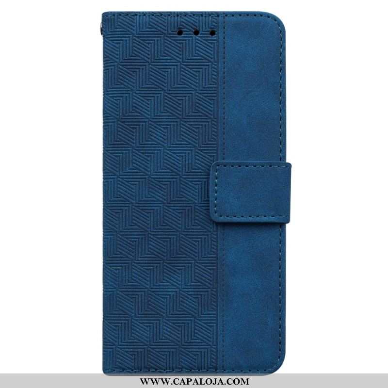 Capa Flip Para Samsung Galaxy A13 De Cordão Padrão De Tiras