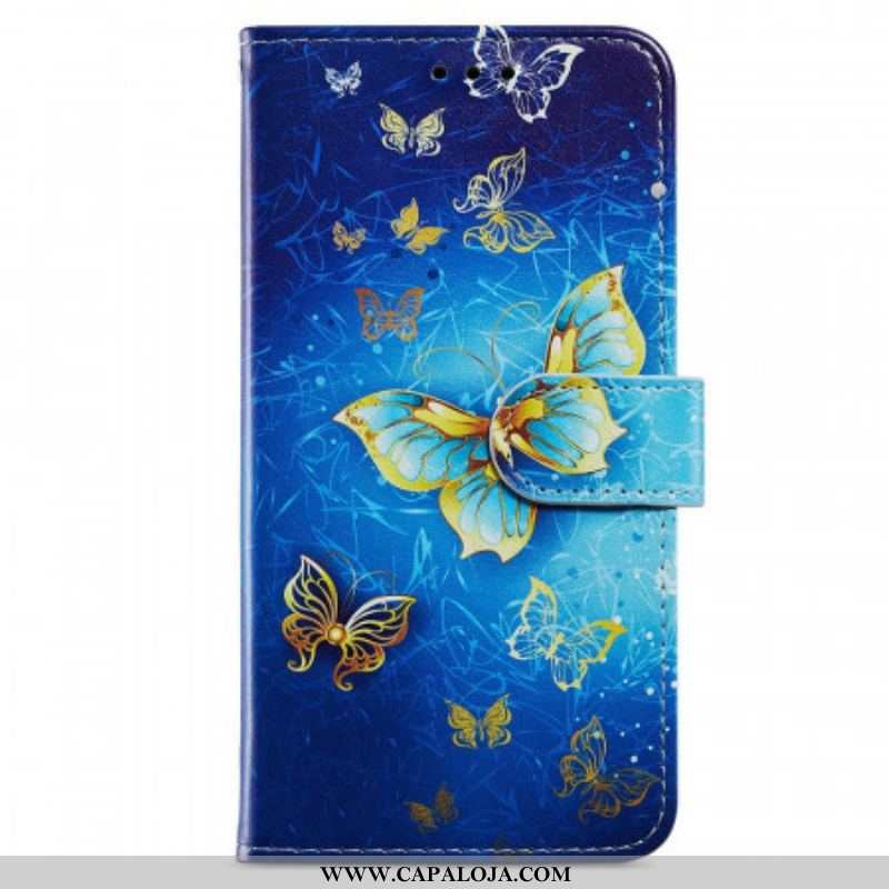 Capa Flip Para Samsung Galaxy A13 Vôo De Borboletas