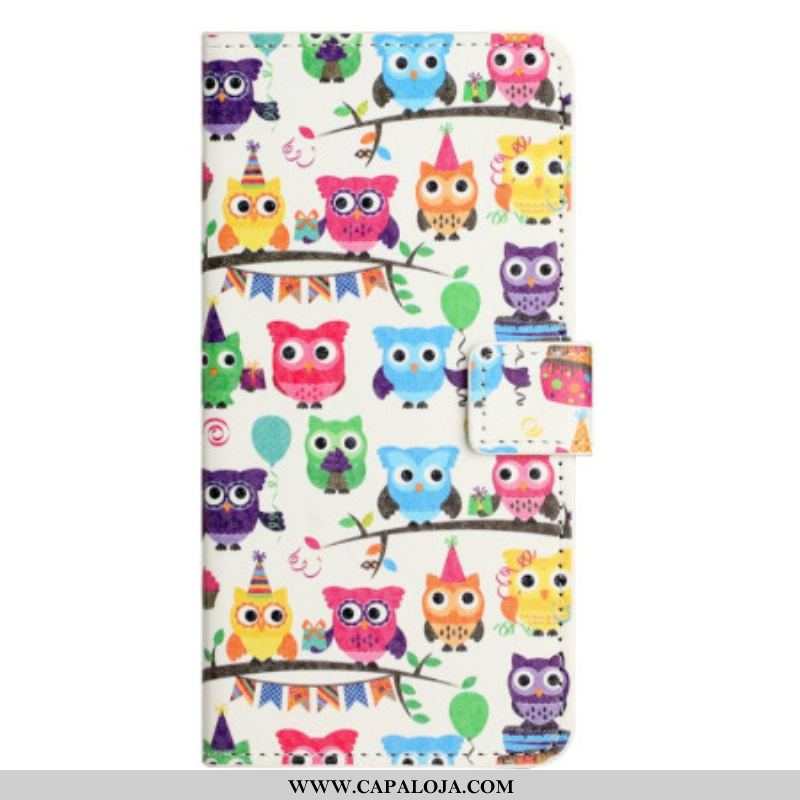 Capa Flip Para Samsung Galaxy A14 / A14 5G Tribo Coruja