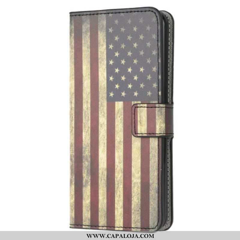 Capa Flip Para Samsung Galaxy A42 5G Bandeira Americana