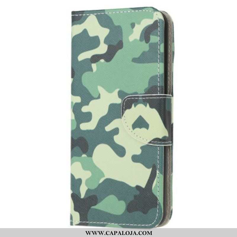 Capa Flip Para Samsung Galaxy A42 5G Camuflagem Militar