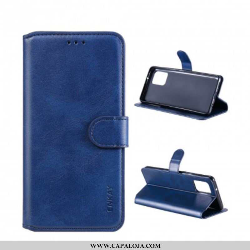 Capa Flip Para Samsung Galaxy A42 5G Couro Sintético Enkay