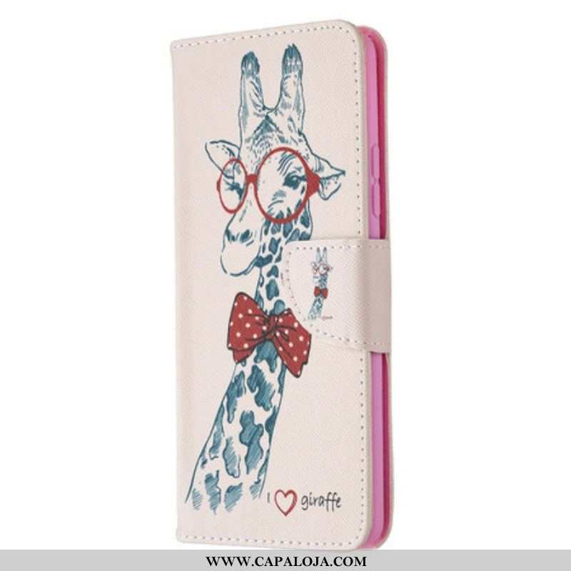 Capa Flip Para Samsung Galaxy A42 5G Girafa Inteligente