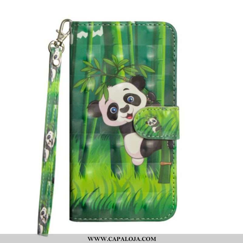 Capa Flip Para Samsung Galaxy A42 5G Panda E Bambu