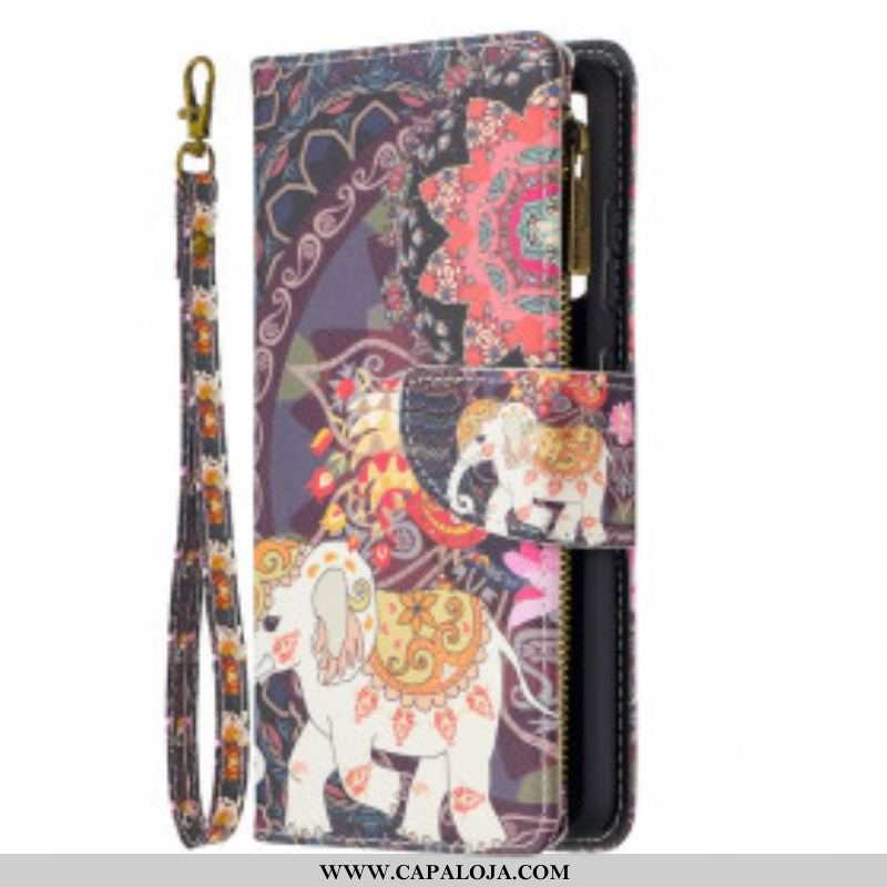 Capa Flip Para Samsung Galaxy A52 4G / A52 5G / A52s 5G Bolso Elefante Com Zíper