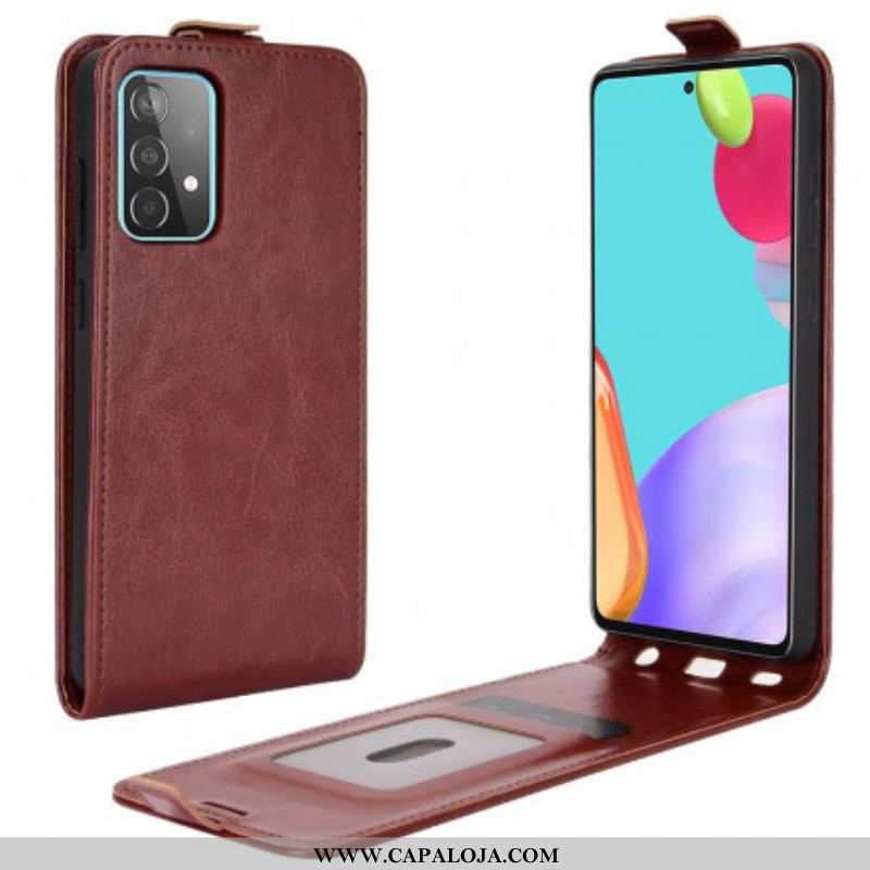 Capa Flip Para Samsung Galaxy A52 4G / A52 5G / A52s 5G De Couro Aba Vertical Efeito Couro