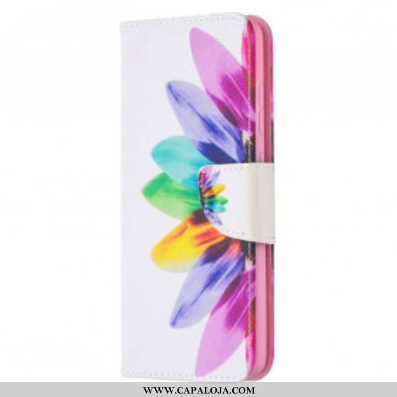 Capa Flip Para Samsung Galaxy A52 4G / A52 5G / A52s 5G Flor Aquarela