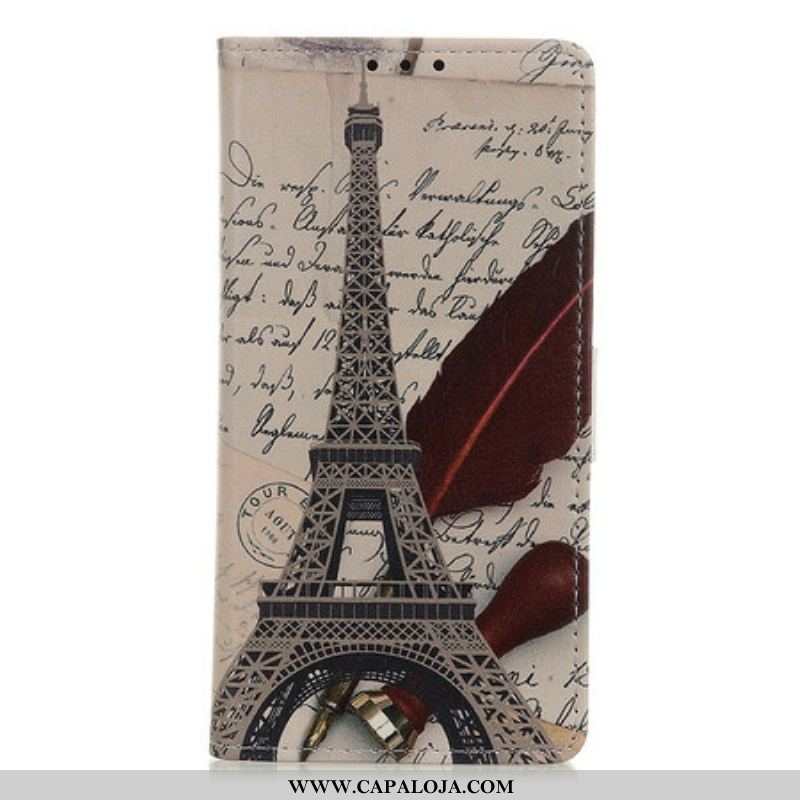 Capa Flip Para Samsung Galaxy A52 4G / A52 5G / A52s 5G Torre Eiffel Do Poeta