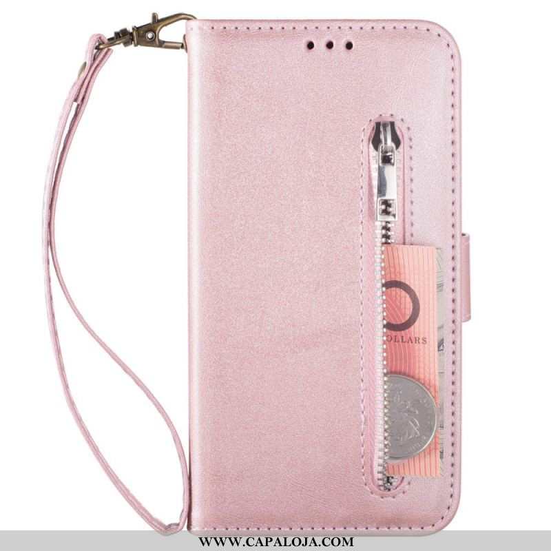 Capa Flip Para Samsung Galaxy A53 5G Bolsa Com Cordão