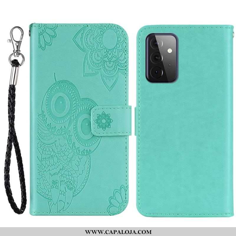 Capa Flip Para Samsung Galaxy A53 5G Mandala Coruja