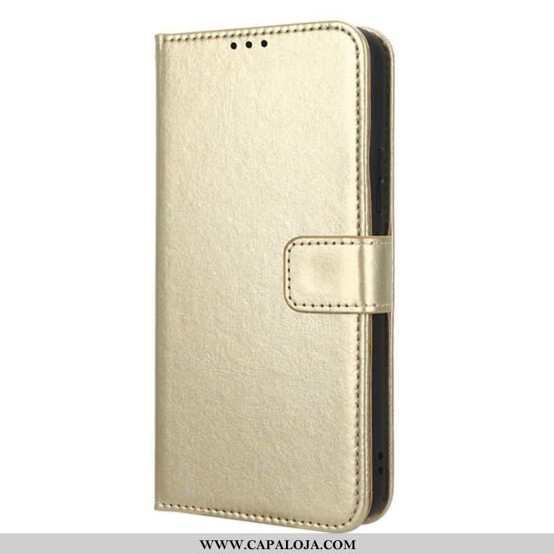 Capa Flip Para Samsung Galaxy A54 5G De Cordão Estilo De Couro Com Tiras