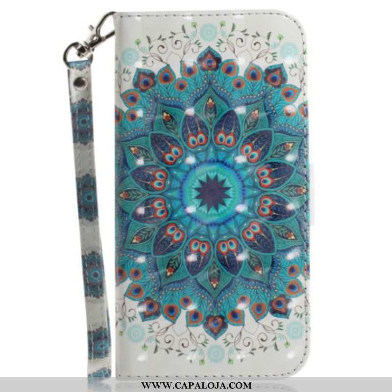 Capa Flip Para Samsung Galaxy A54 5G De Cordão Mandala Strappy