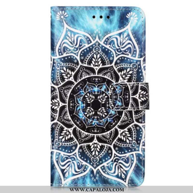 Capa Flip Para Samsung Galaxy A54 5G De Cordão Mandala Strappy