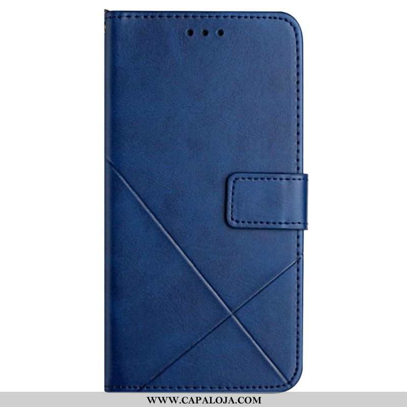 Capa Flip Para Samsung Galaxy A54 5G Estilo Linhas De Couro