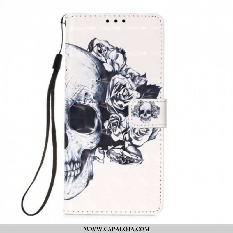 Capa Flip Para Samsung Galaxy M12 / A12 Crânio