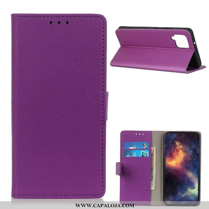 Capa Flip Para Samsung Galaxy M12 / A12 Efeito Couro Clássico