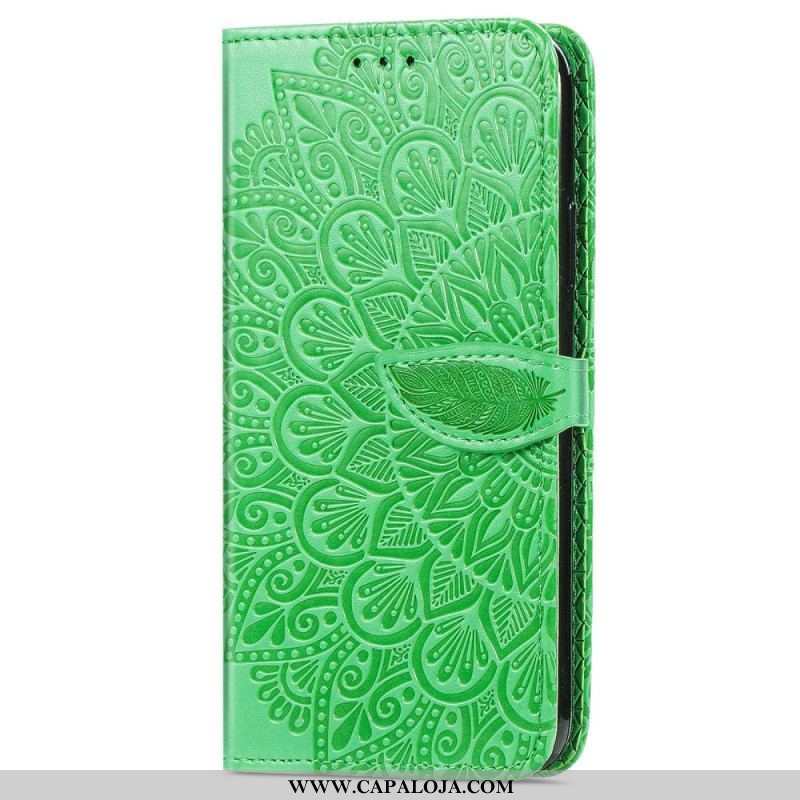 Capa Flip Para Samsung Galaxy M13 Folhas Tribais