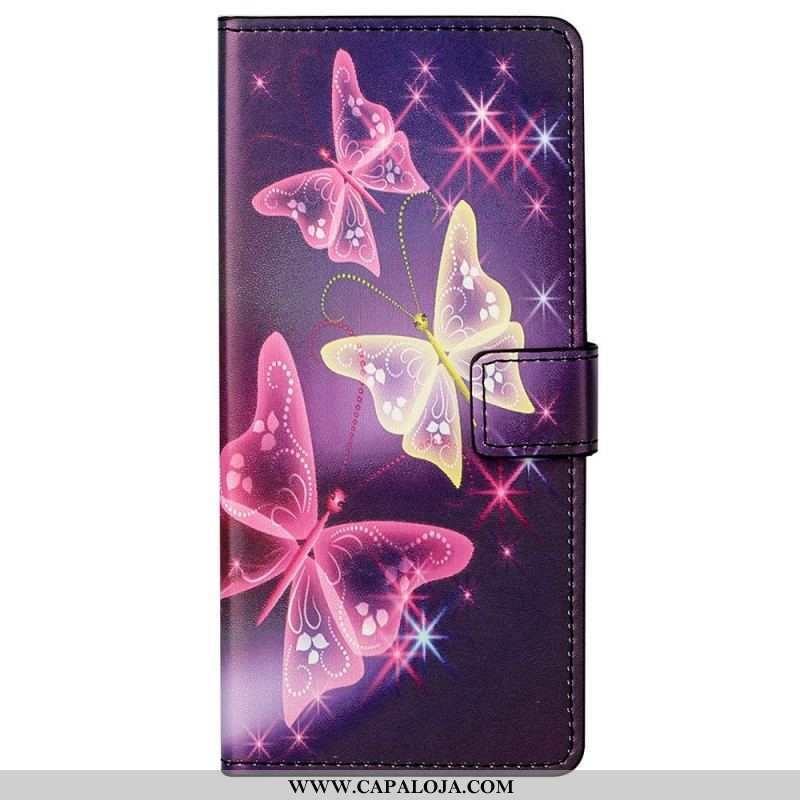 Capa Flip Para Samsung Galaxy M23 5G Borboletas Borboletas