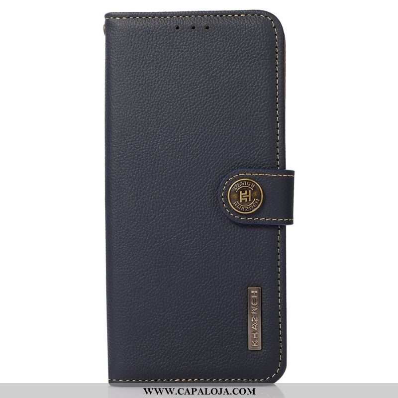 Capa Flip Para Samsung Galaxy M23 5G Khazneh Rfid Couro Genuíno