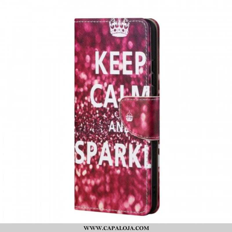 Capa Flip Para Samsung Galaxy M23 5G Mantenha A Calma E Brilhe