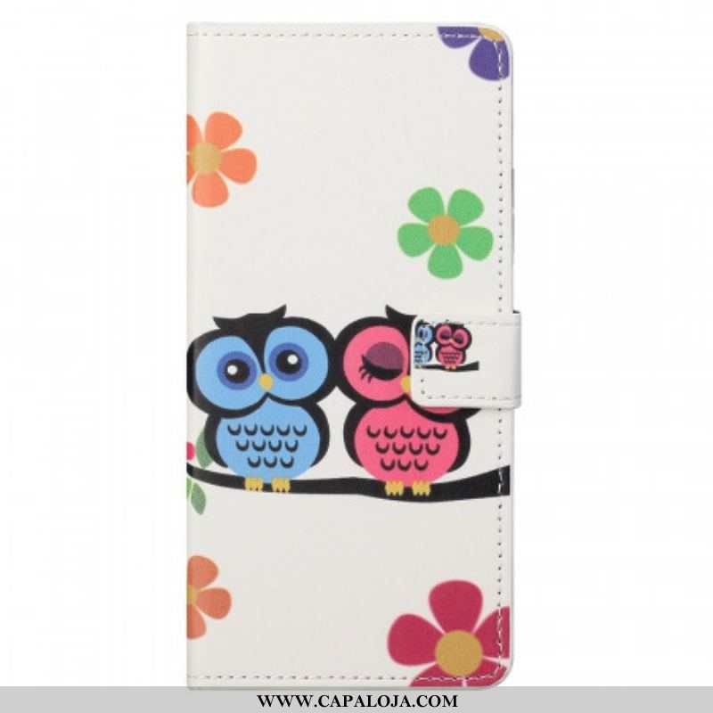 Capa Flip Para Samsung Galaxy M23 5G Par De Corujas