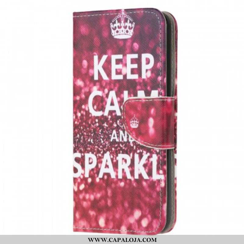 Capa Flip Para Samsung Galaxy M32 Mantenha A Calma E Brilhe