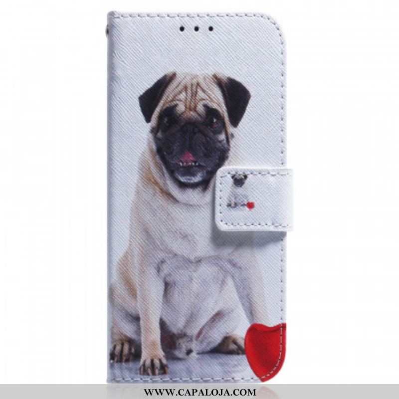 Capa Flip Para Samsung Galaxy M33 5G Cachorro Pug