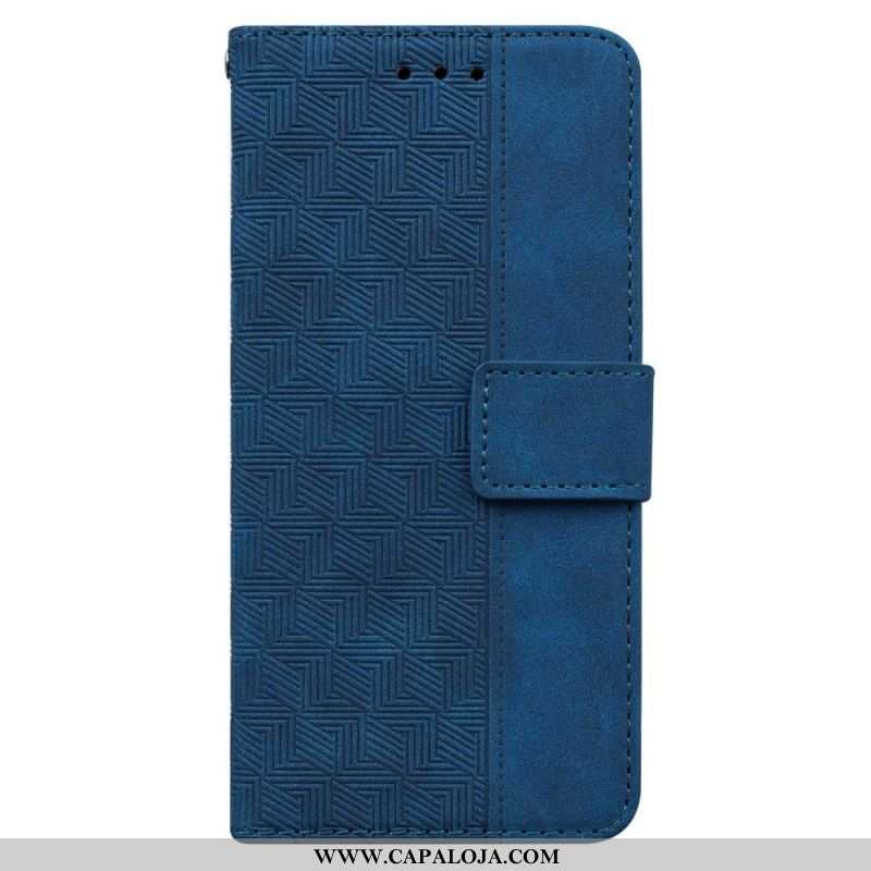 Capa Flip Para Samsung Galaxy M33 5G De Cordão Padrão De Tiras