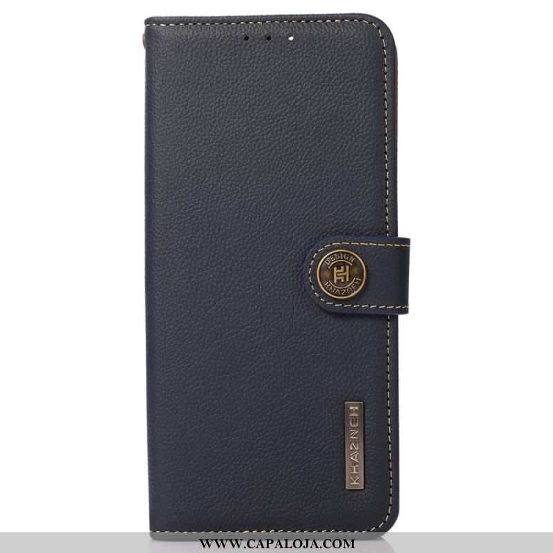 Capa Flip Para Samsung Galaxy M33 5G Khazneh Rfid Couro Genuíno